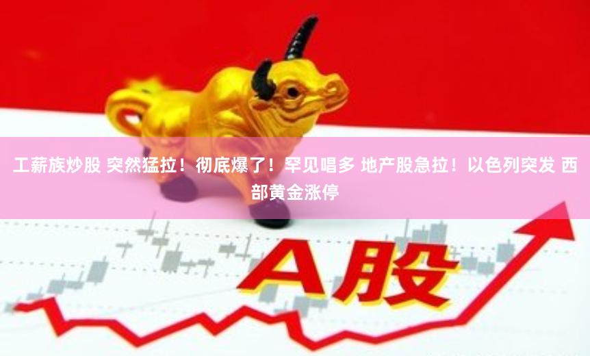 工薪族炒股 突然猛拉！彻底爆了！罕见唱多 地产股急拉！以色列突发 西部黄金涨停