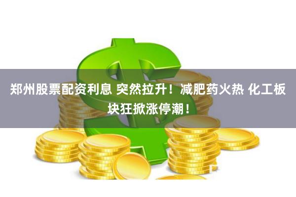 郑州股票配资利息 突然拉升！减肥药火热 化工板块狂掀涨停潮！