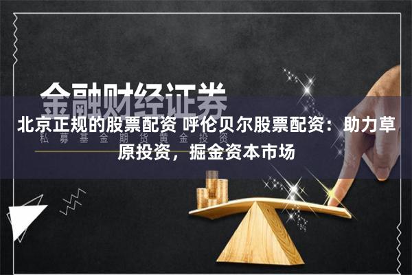 北京正规的股票配资 呼伦贝尔股票配资：助力草原投资，掘金资本市场